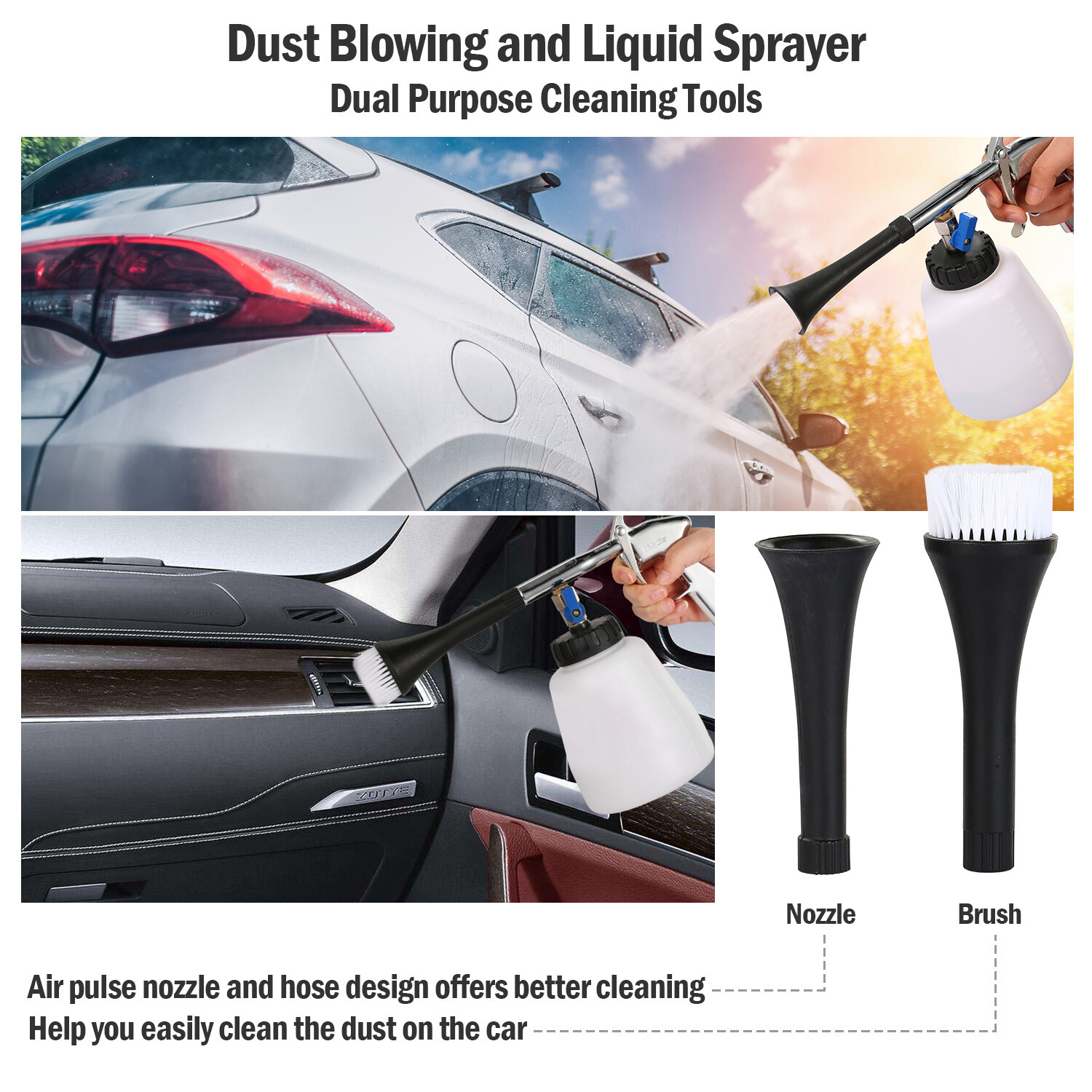 High Pressure Car Detailing Supplies Kit Air Compressor Cleaning Gun