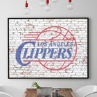 LOS ANGELES CLIPPERS Official NBA Team Logo Bricks Basketball Home Poster Canvas