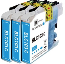 3PK CYAN Ink Compatible with Brother LC103XL MFC-J450DW MFC-J285DW MFC-J475DW
