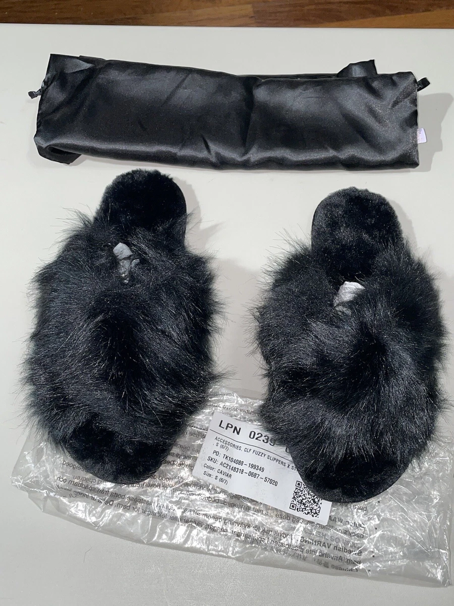 CLF Fluff'd Up Slippers in Black