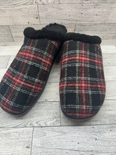 Alegria Women s Sz 7-8 Red Plaid Black Fur Lined Clogs Slippers Warm Slip On