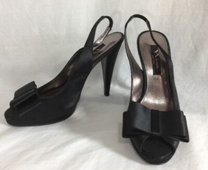 nina black satin pumps