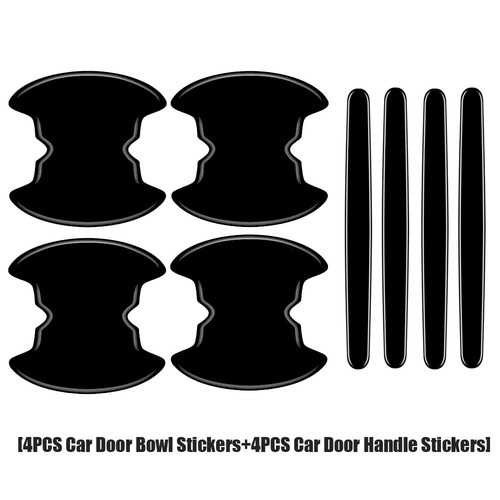 8x Black Car Door Handle Guard Anti-scratch Protector Stickers Cover Universal - Picture 12 of 12