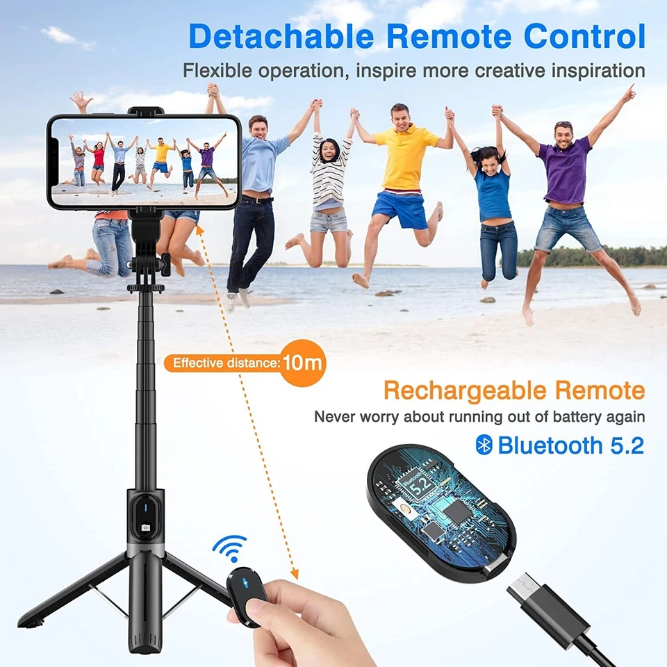 28/40inch Selfie Stick Tripod with Remote Extendable Tripod For All Smartphone - Image 4 of 4
