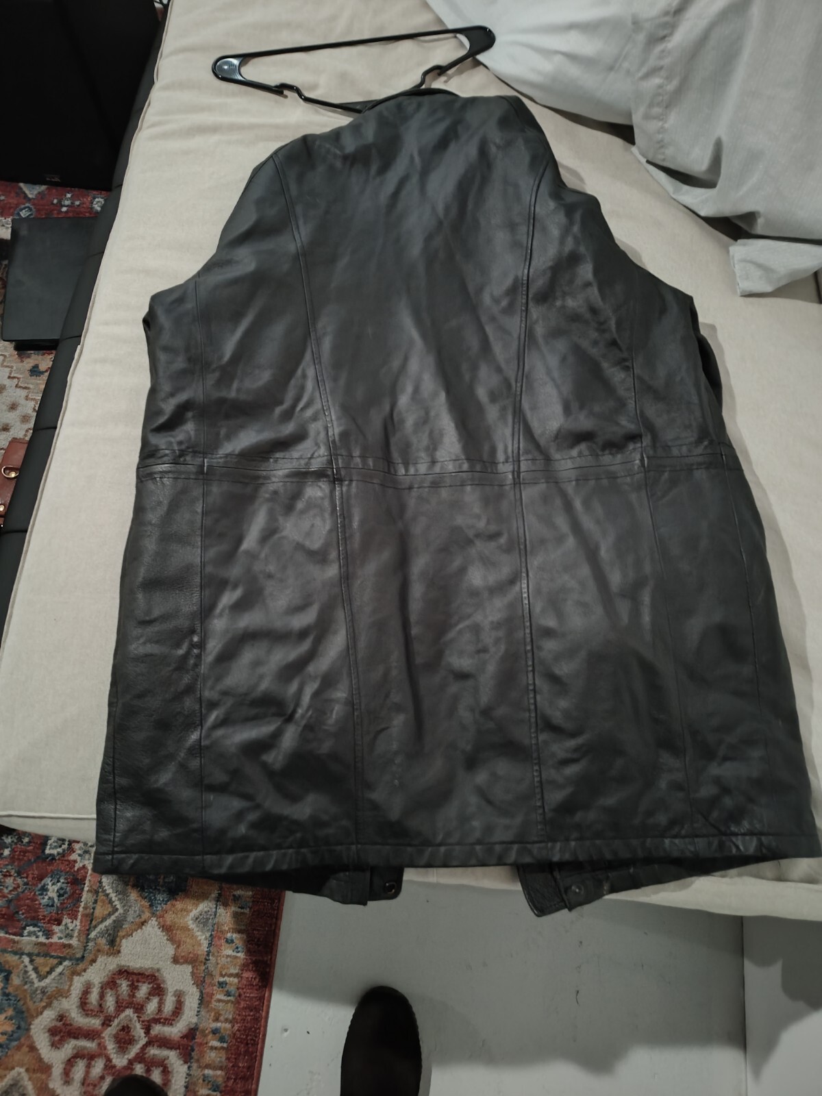 3/4 length mens leather jacket