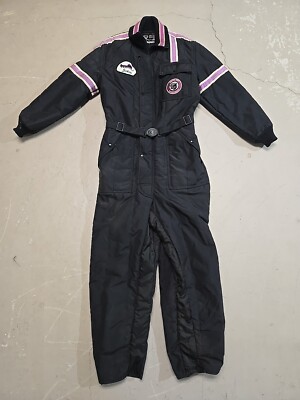 Vintage Arctic Cat Snowmobile M Suit Womans Cat Belt Buckle Black Patches JOANNE