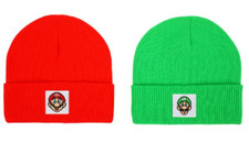 Super Mario and Luigi Youth 2 Pack Cuff Beanies Hats