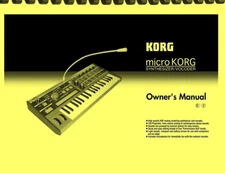 Korg MicroKorg Synthesizer Vocoder OWNER'S MANUAL