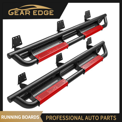 Drop Running Boards for 2019-2026 Dodge Ram 1500 Crew Cab Nerf Bar Side Step Red