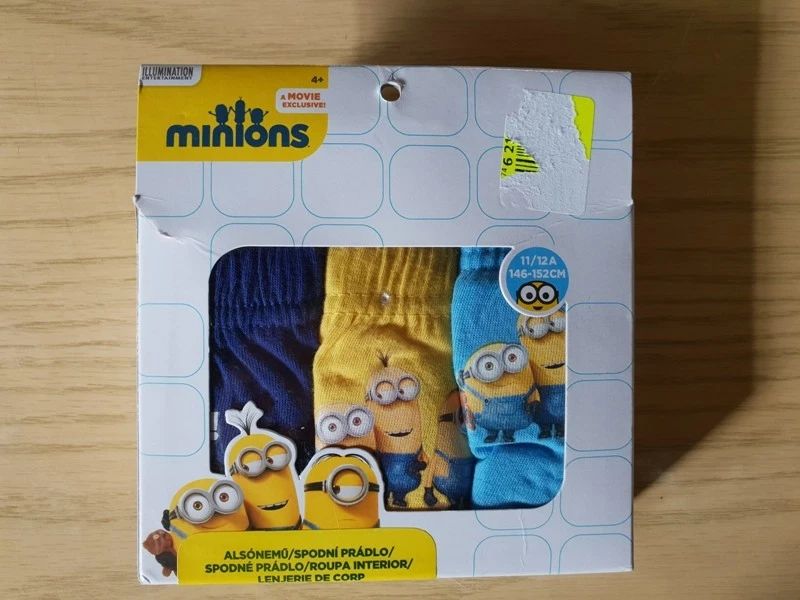LOT DE 3 SLIPS GARCON LES MINIONS AGE 11/12 ANS (146/152CM) 100% COTON - Photo 1/1