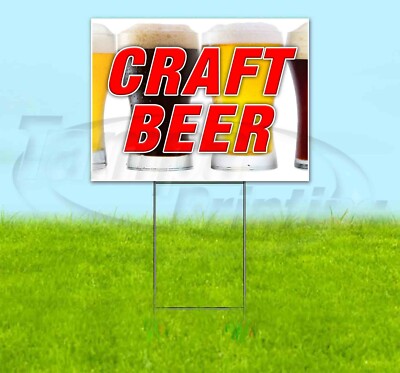 CRAFT BEER 18x24 Yard Sign Corrugated Plastic Bandit Lawn Business USA
