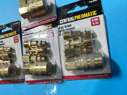 4- Packs Central Pneumatic Brass Quick Connect Starter Kits 1/4” NPT - Picture 4 of 6