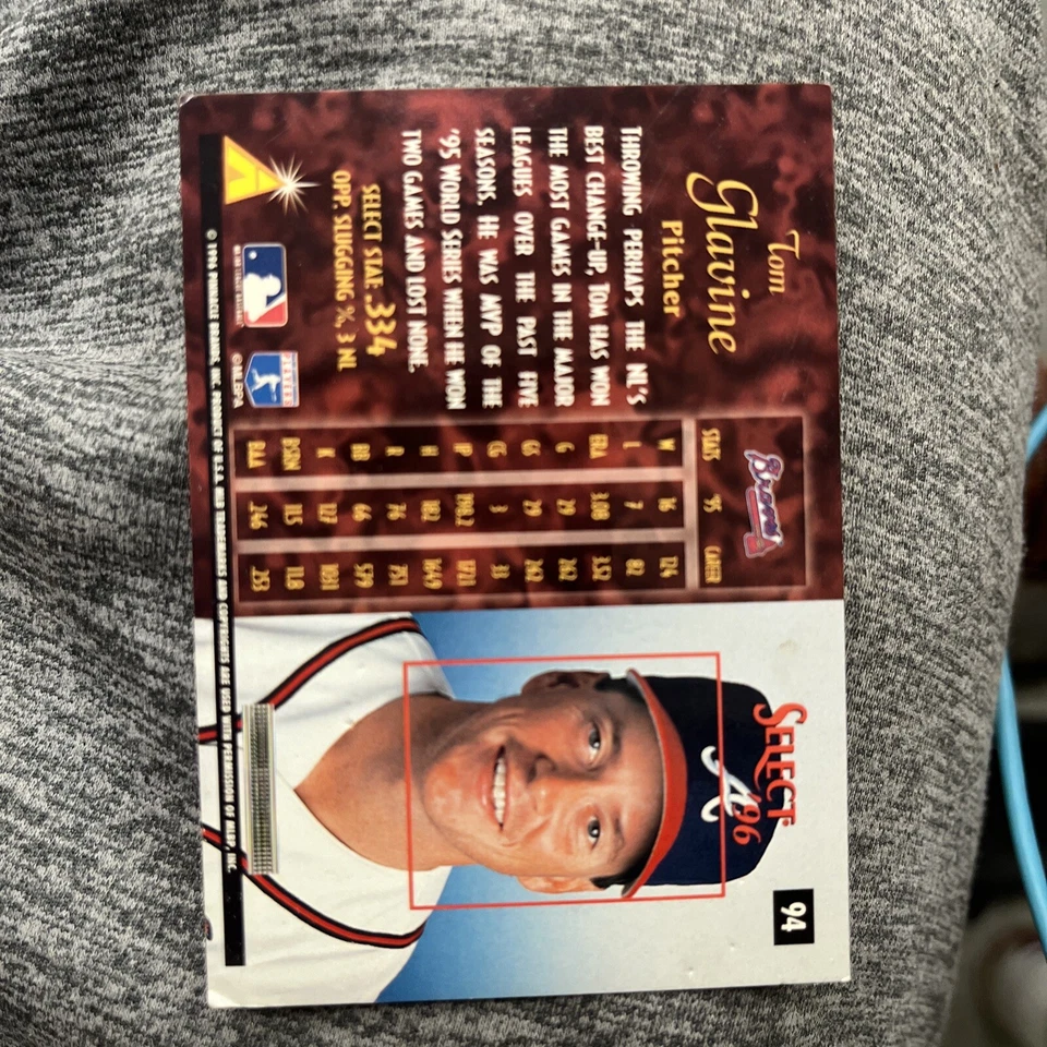 1996 Select - Prueba de artista #94 Tom Glavine Foto 2 de 2