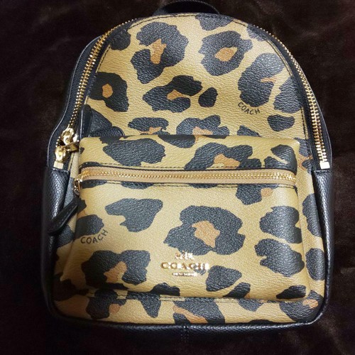 coach leopard backpack