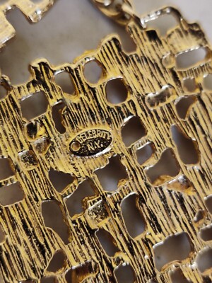 Vintage Modernist Brutalist Chain Belt Necklace Signed  display picture 3