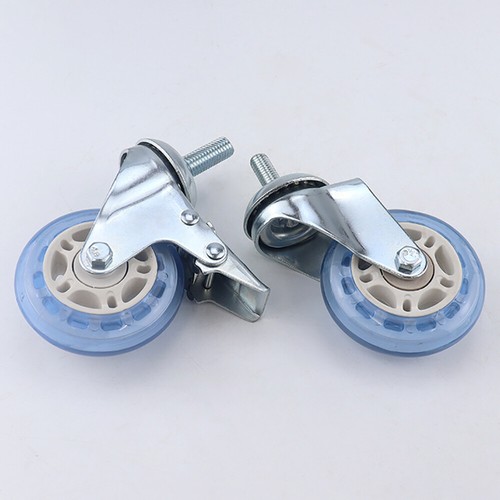 Ruedas giratorias azules PU de 3 pulgadas carro muebles rueda freno con tornillo - Imagen 5 de 7
