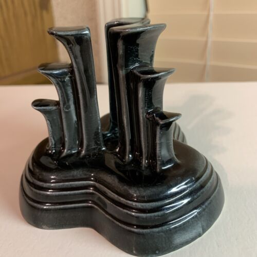 Fiesta USA Black/Smokey Gray Tripod Pyramid Candle Stick Holder - Picture 4 of 8