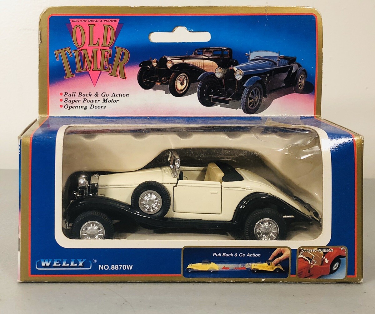Vintage Welly Ford Roadster Old Timer Diecast Metal Pullback&Go