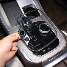 Real Carbon Fiber Conosle Gear Shift Trim Frame Fits BMW X5 X6 X7 XM 2019-2023