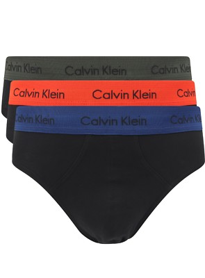 Calvin Klein U2661G-QXC Authentic Herren Cotton Slips 3er Pack Forest/Dark/Orange