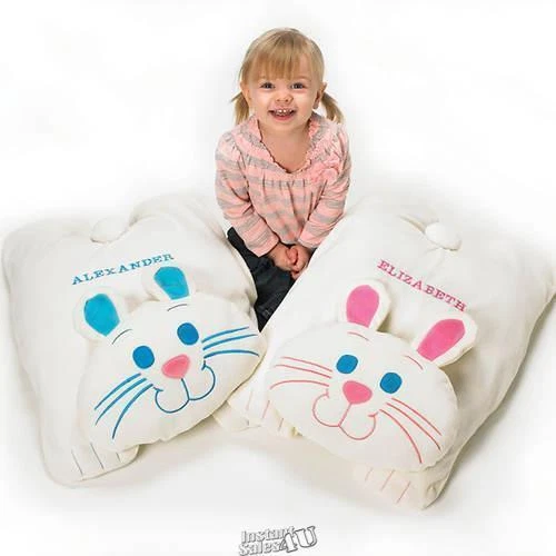 Almohada de piso Figis Gallery Cuddle peluche conejito cama azul tiro de Pascua Foto 2 de 3
