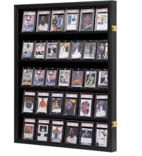 Baseball Card Display Case - 35 Graded Sports Card Display Frame - Holds Sport