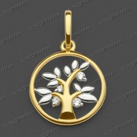 Echt Gold 333 Damen MäDchen Lebensbaum AnhäNger Mit ÄSte Lebens Baum + 925 Kette