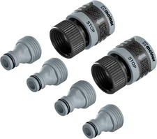 Melnor 65175AMZ 6-Piece Quick Connect Starter Set – Black & Grey Adapters     