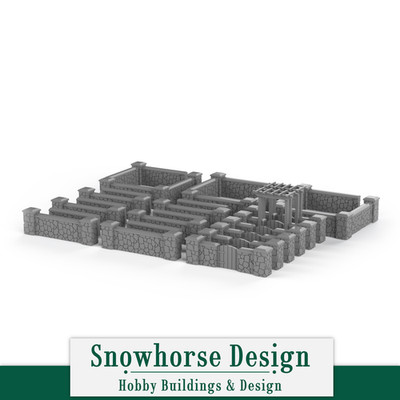 Stone Wall   Add-on Pack (Unpainted) | Accessory (HO Scale)