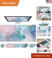 Lateefah 4-in-1 Large Desk Mat & Mouse Pad with Ergonomic Wrist Rest for Gaming