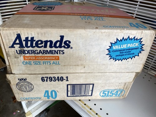 Vintage Original ATTENDS BOX Super Absorbency Diaper Briefs Value Pack BOX ONLY - Picture 5 of 7