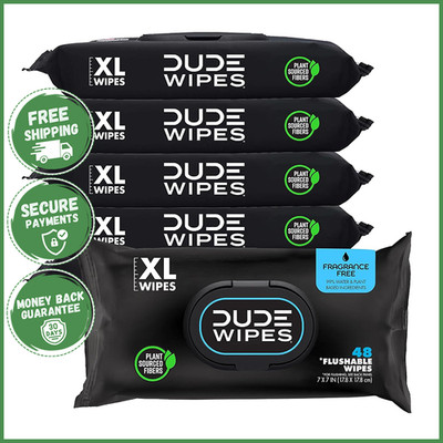UNSCENTED CLEANSING FLUSHABLE WET WIPES Adult Soft Moist Personal Hygiene Use
