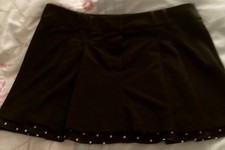 H&M Divided Black Pleated Skirt with Dotted Trim at the bottom 
