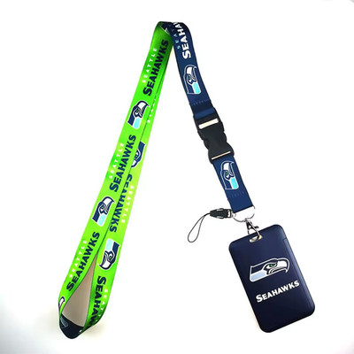 Seattle Seahawks NFL Lanyard w/ ID Badge Holder Reversible 2-Sided