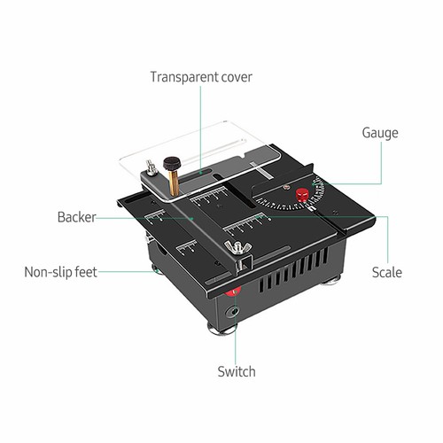 100W Multi-Functional Table Saw Mini Desktop Electric Saw Cutter Speed & NICP - Picture 10 of 11