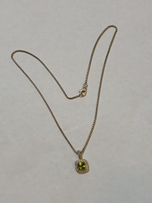 David Jurman Albion Sterlingsilber Peridot Diamant 18'' Anhänger Halskette