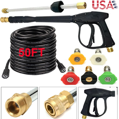 #ad 4000PSI High Pressure Car Power Washer Gun Spray Wand Lance Nozzle and Hose Kit $33.98