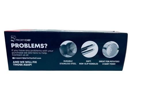 PRIORITY CHEF Edelstahl Kartoffel/Gemüse Reibe Stampfer Gummigriff, 1/2 Tasse - Bild 12 von 14