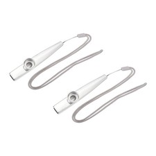 Kazoo Musical Instrument Aluminum Alloy Silver with Lanyards 2 Sets