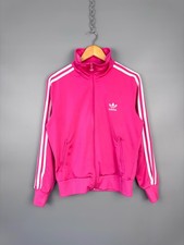 Vintage Adidas Firebird Track Jacket Hot Pink Y2K Trefoil Retro Women's Size L