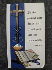 Vintage Prayer Card Apoc 2 : 10 , Psalm 115 Printed In Italy