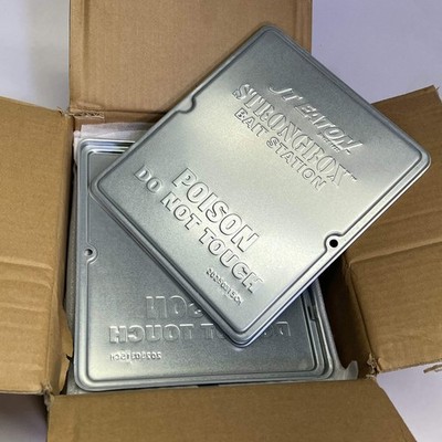 JTEATON (12 PACK) Replacement Lid Strongbox Bait Station 10''x8'' Silver XBS910LID