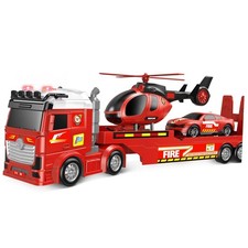 Kids Toys for Ages 3 4 5 6 7 8 Years Old Boys, 25" Fire Semi Truck Red Large