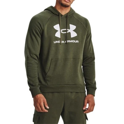 Under Armour Sweat à Capuche pour Homme Rival Logo Vert - Photo 1/4