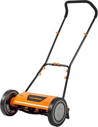 LawnMaster LMRM1602 Push Reel Mower 16" 5-Blade Scissor Cut No Gas No Battery