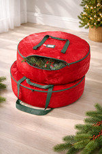 30  Wreath Storage Bags 2-Pack Heavy Duty Waterproof Christmas Container Red