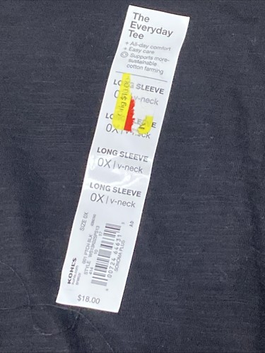 Women's Sonoma Plus Size The Everyday Tee V-Neck Long Sleeve Shirt Size OX Black - Picture 8 of 8