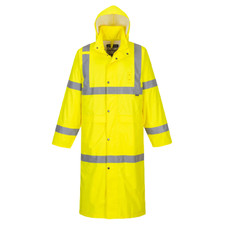 Portwest Hi-Vis Coat 122cm Waterproof Reflective Taped Work Safety H445