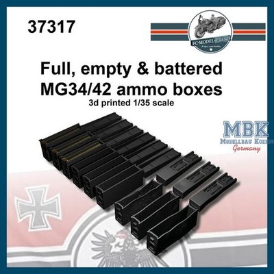 FC MODEL TREND FCMT37317 Full, empty and battered ammo boxes MG34 / MG42