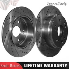 2pcs Drilled & Slottd Brake Rotors for Honda CR-V 2002 2003 2004 L4 2.4L Rear